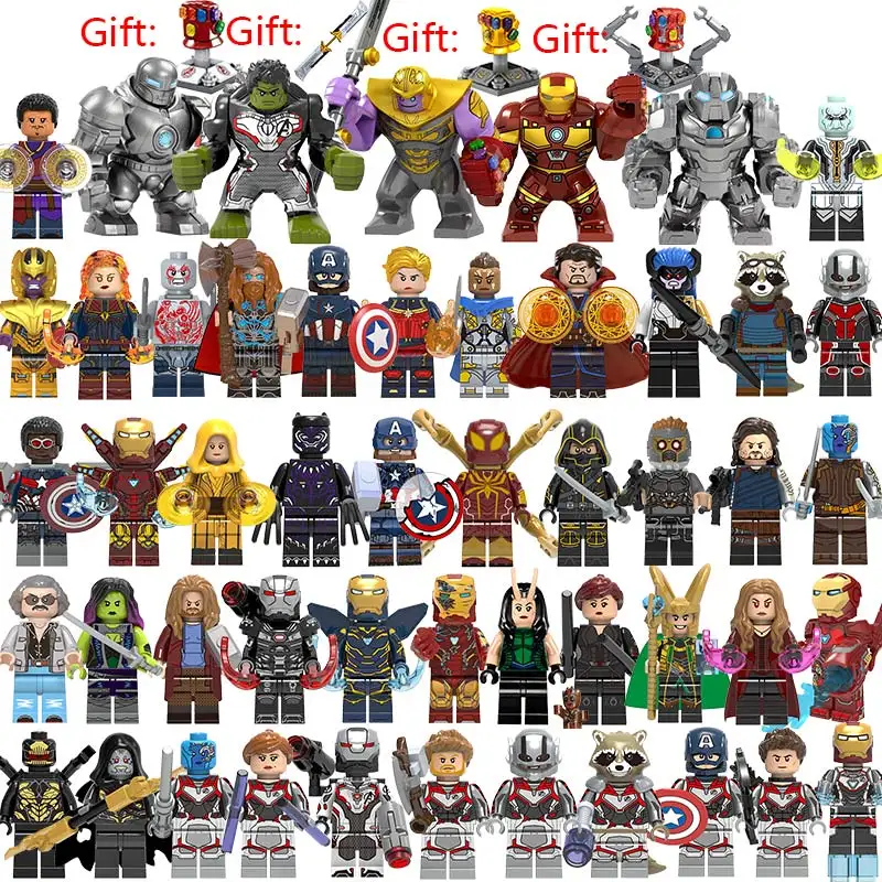 Günstige 41 teile los Super Heroes Bausteine lEGOED Marvel Avengers 4 Kapitän Wasp figuren Hulk Spiderman Iron Man Thanos Endgame Spielzeug