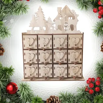 

Newest Wooden Christmas Advent Calendar House Decor DIY Wedding Ornaments Jewelry Box Christmas advent calendar agenda 2019 2020