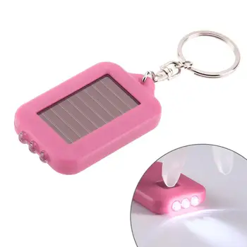

1pc Multifunctional Solar Energy 3 Light LED Electric Torch Key Chain Keyring Torch Flashlight Lamps Accessory