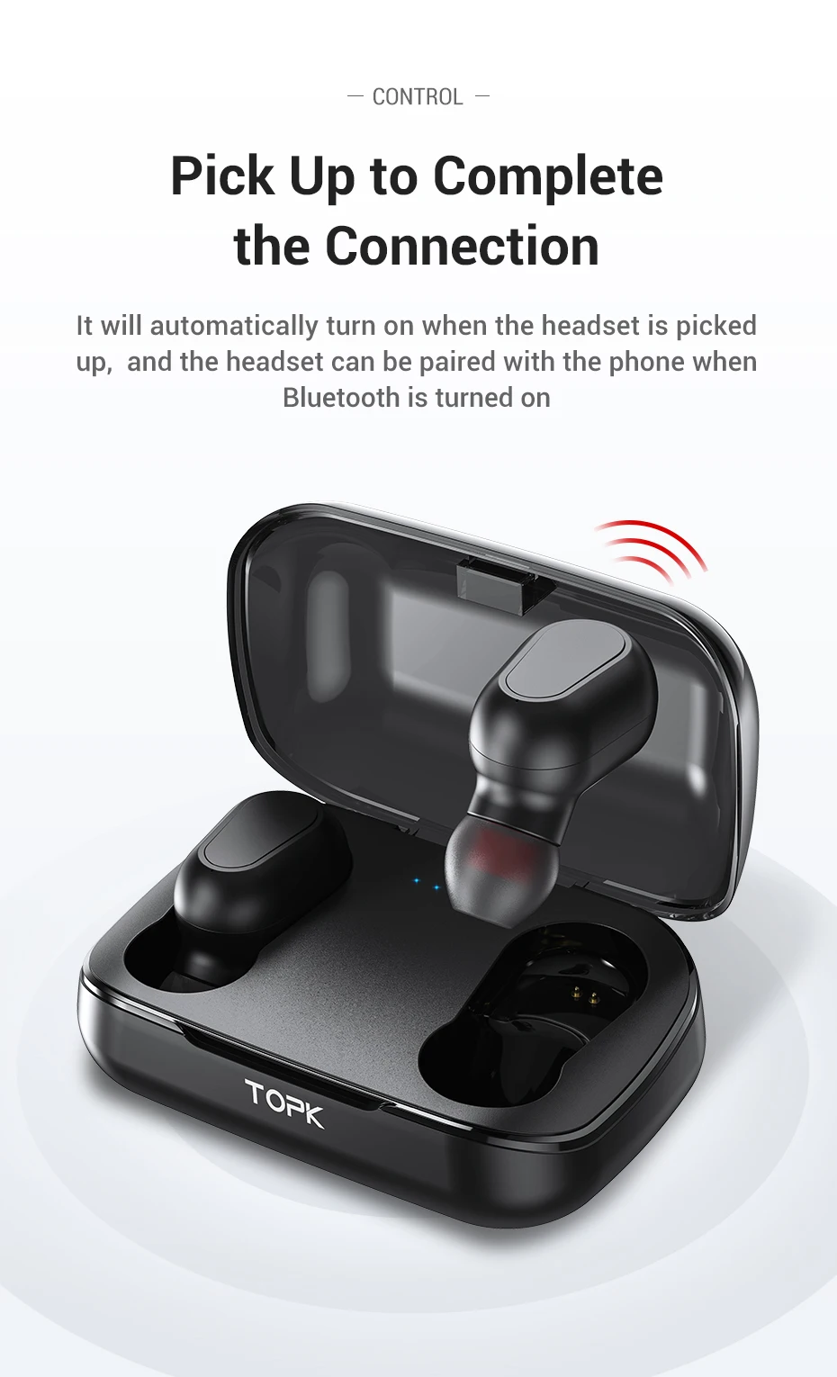 TOPK TWS 5,0 Bluetooth наушники беспроводные наушники HD Стерео шумоподавление игровая гарнитура наушники для iPhone Xiaomi Honor