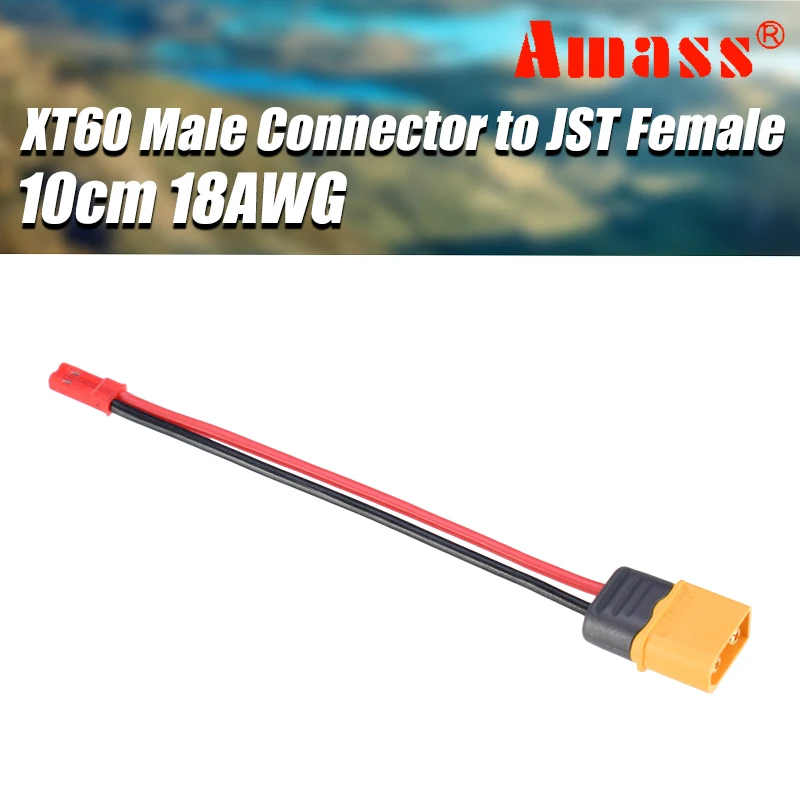 

AMASS 10cm 18AWG XT60 Male Plug to JST Female Plug Cable Connector for Battery Charging Adapter