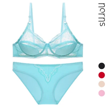 

Norns Girls Underwear Ultra-thin Transparent Breathable Bra Sexy Lady Bra Set Summer Underwear Set
