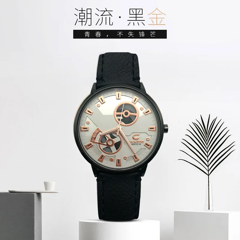 

MEN'S Watch Waterproof Automatic Quartz Watch Genuine Leather MEN'S Watch Trend Casual Watch 9883g-b