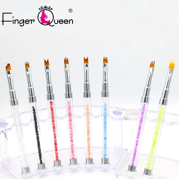 

1 Pcs Dual-ended Acrylic Painting Brush Liner Pen Drawing UV Gel Brush Spatula Tool Nail Art Tool