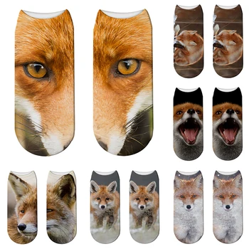 

New 3D Printed Animal Socks Female Elastic Short Socks Summer Sports Breathable Happy Unisex Crew Socks Children Gift Socks