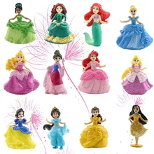 12 Style Q Posket Fairy Princess Doll Arale Anna Elsa Cinderella Jasmine Snow White PVC Princess Figure Girl Toy Cake Decoration bandai 3 style 2pcs set q posket snow queen elsa
