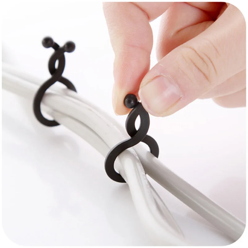 

20pcs/bag cable organizer desktop computer line finishing line Fixer wire container consolidation cable winder holder