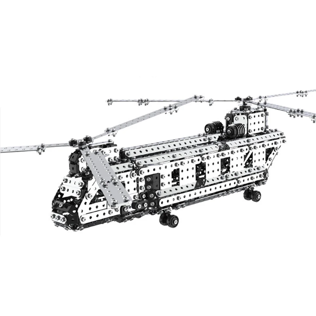 

NFSTRIKE 1set Helicopter Construction Set Metal Diy Assembly Model 3D Stainless Steel Assembly Model Kit DIY Gift Model - Silver