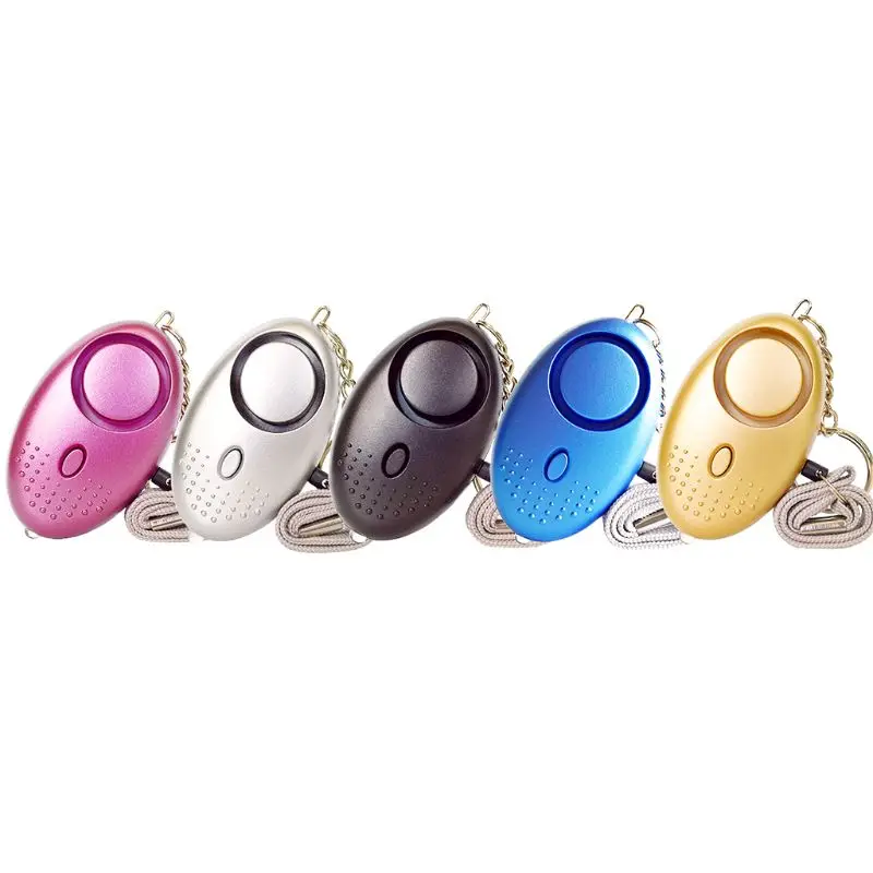 

130dB Loud Sound Personal Defense Siren Anti-attack Security LED Alarm Keychain with Lanyard for Women Children Supplies