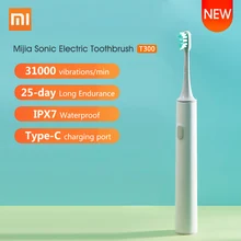 Оригинальная Xiaomi Mijia Sonic электрическая зубная щетка T300 высокочастотная вибрация Магнето 25 дней Срок службы батареи Водонепроницаемая зубная щетка