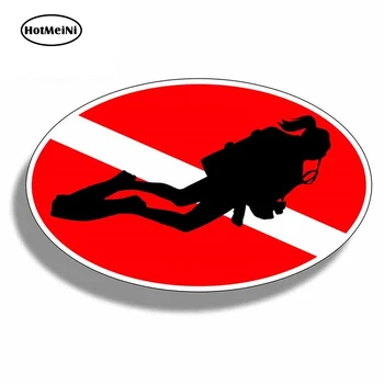 

HotMeiNi 13cm x 8.1cm for Female Scuba Diver Girl Down Dive Flag Cartoon Car Stickers Fine Decal Bumper Trunk Truck Graphics