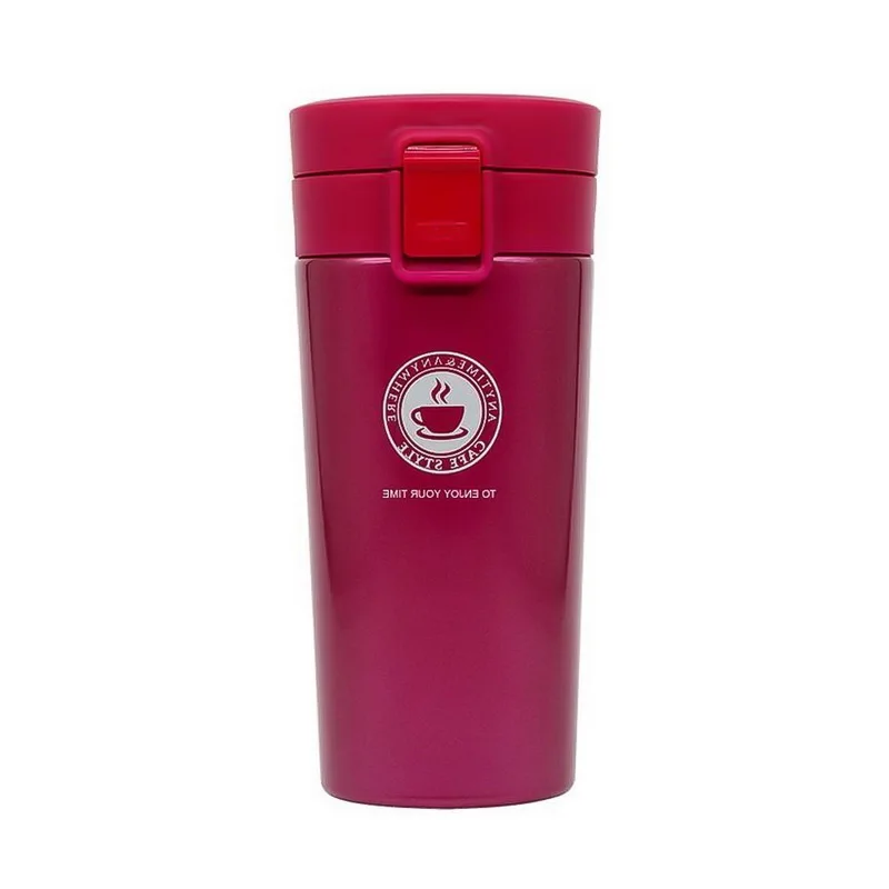 Открытый Портативный 380 мл стакан для кофе из нержавеющей стали чайные кружки изолированный термос для путешествий бутылка для воды стакан вакуумная Термокружка - Цвет: rose red