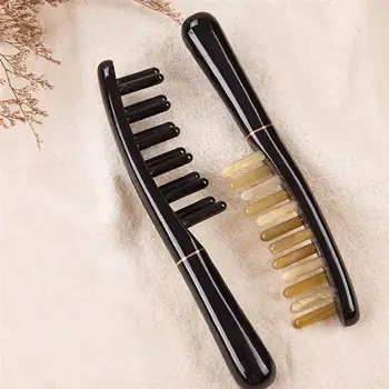 

Portable Double-Row Wide Teeth Comb Anti-Static Combs Long Handle Horn Combs Head Massage Combs For Women