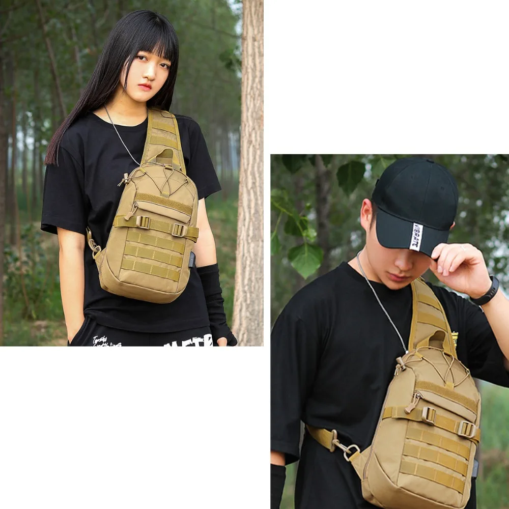 Тактический Слинг Сумка, 800D военный нейлон Оксфорд водостойкий MOLLE Drawstring EDC Повседневная Сумка кросс-боди открытый нагрудный пакет
