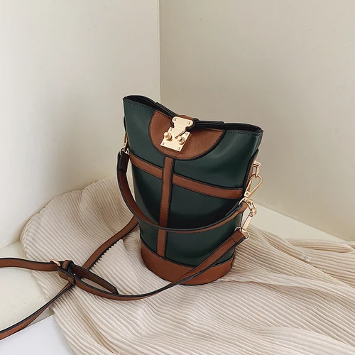 iVog New Arrival Everyday Female Small Shoulder Crossbody Handbag Geometric louis Fashion Bucket Bags for Women - Цвет: Зеленый