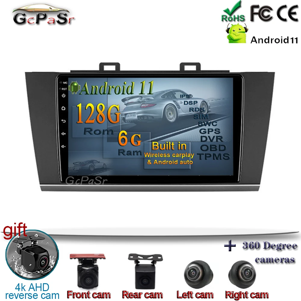 6G + 128G Android 11 Voor для Subaru Outback 5 Legacy 2014-2018 6 2014 - 2017 Авто Радио Мультимедийный