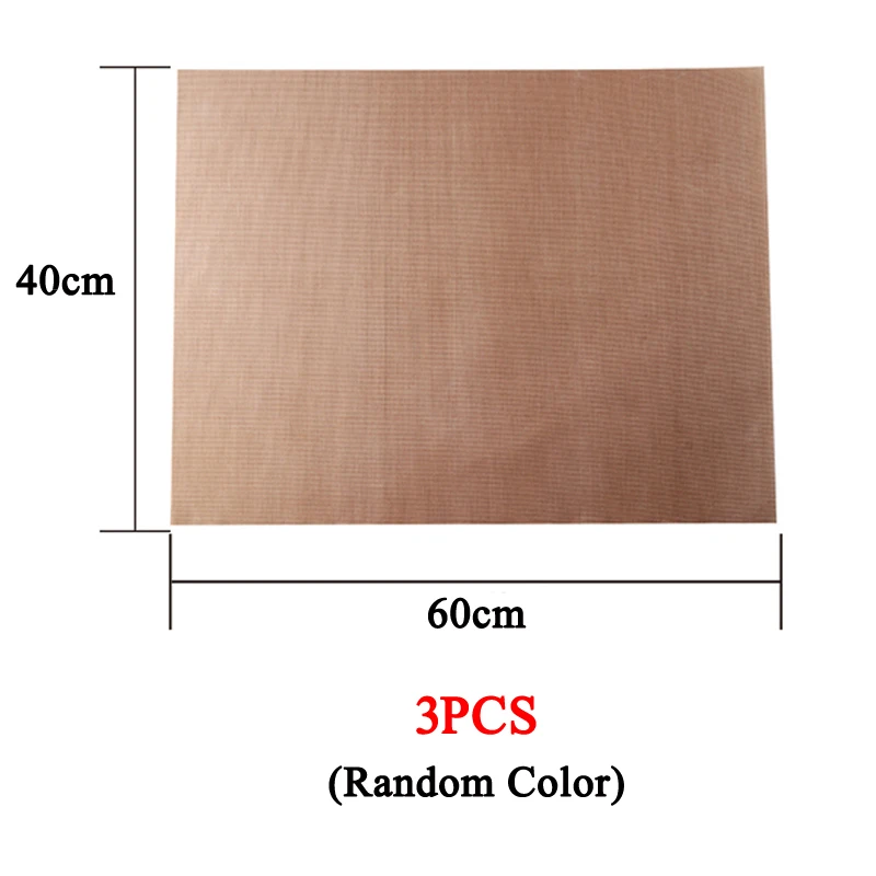 3pcs 40X60cm random 3 шт многоразовый коврик для выпечки высокотемпературный термостойкий тефлоновый лист кондитерские изделия для выпечки клееный коврик антипригарный для наружного барбекю ZXH - Цвет: 3pcs 40X60cm random