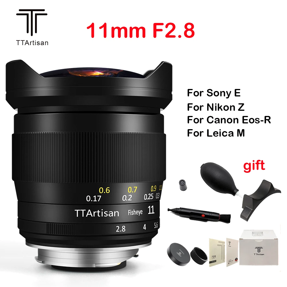 compatible con cámaras Nikon Z Mount como Z6 Z7 TTArtisan Lente de cámara F2.8 de 11 mm color negro 