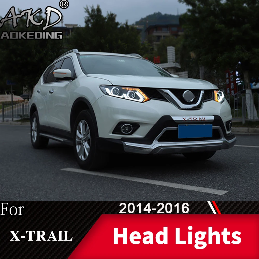 Головной фонарь для автомобиля Nissan X-trail- Rouge головной светильник s противотуманный светильник s дневной ходовой светильник DRL H7 светодиодный Биксеноновая лампа автомобильные аксессуары