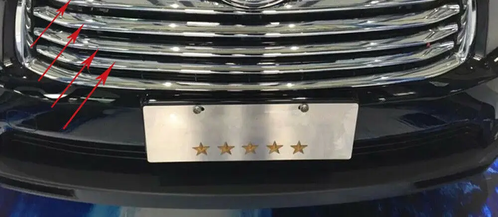 Хромированная передняя решетка гриль бампер крышка Накладка для Toyota Highlander 2013
