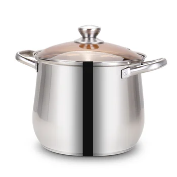 

Stock Pot Thickened 304 Stainless Steel Large Capacity Double Bottom Noodle Cooking Pot Porridge Pot Induction Cooker Wok Pan