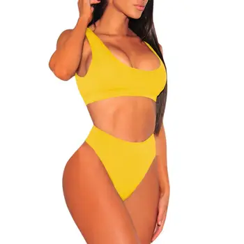 

New Women Swimsuit Two Piece Beachwear Female Bathing Sexy Leopard Printed Push Up Thong High Waist Swimwear Bikinis Set