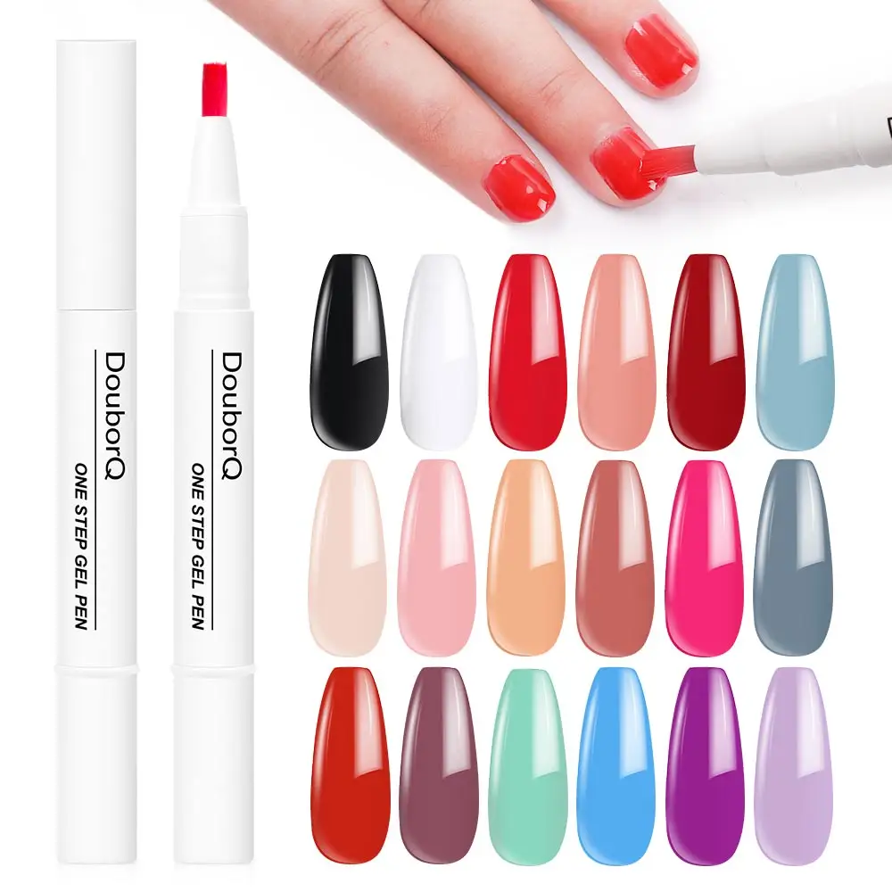 Penna Per Smalto 3 In 1 One Step Soak-Off Senza Bisogno Di Base E Top Coat Per Smalto Gel Per Vernice Uv