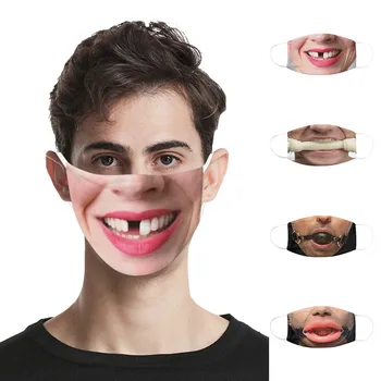

Unisex Funny Face Mask Adult 3D Printing Protective Mouth Mask Outdoor Breathable Cycling Mask for face Mascarillas Masque