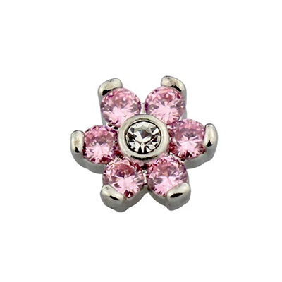 1PCS Stainless Steel Dermal Anchor Zircon Top Skin Implants Dermal Jewelry Sexy Surface Piercing Accessory 1.2MM/16G Screw - Окраска металла: Pink Dermal