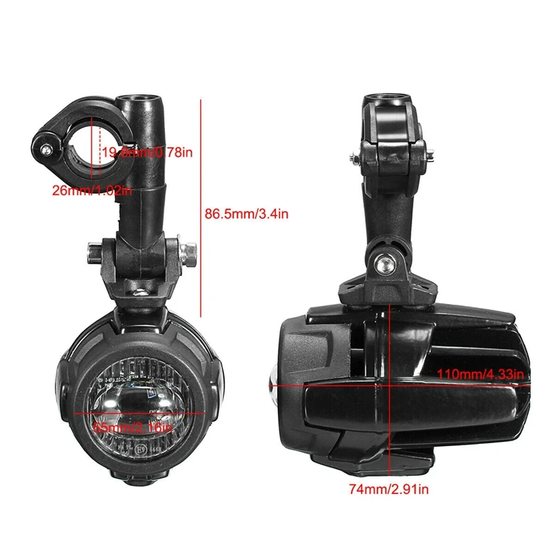  40W Motorcycle LED Auxiliary Fog Spot Light Safety Driving Lamp for BMW R1200GS ADV - 4000416729333