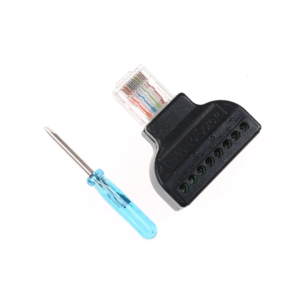 Новое поступление 1 шт. RJ45 Ethernet Мужской до 8 Pin AV терминал винт адаптер Блок