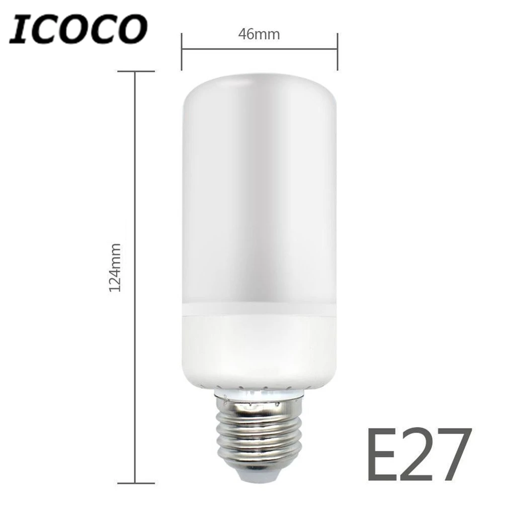 ICOCO E26/E27/E14/E12/B22 мерцающее пламя светодиодный светильник 3 режима имитирующая беспламенная лампа 2835SMD для домашнего декора на Рождество