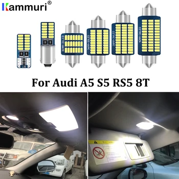 

KAMMURI 18Pcs 100% Canbus LED License plate bulb + Interior dome map Light Kit Package For Audi A5 S5 RS5 B8 8T (2008-2015)