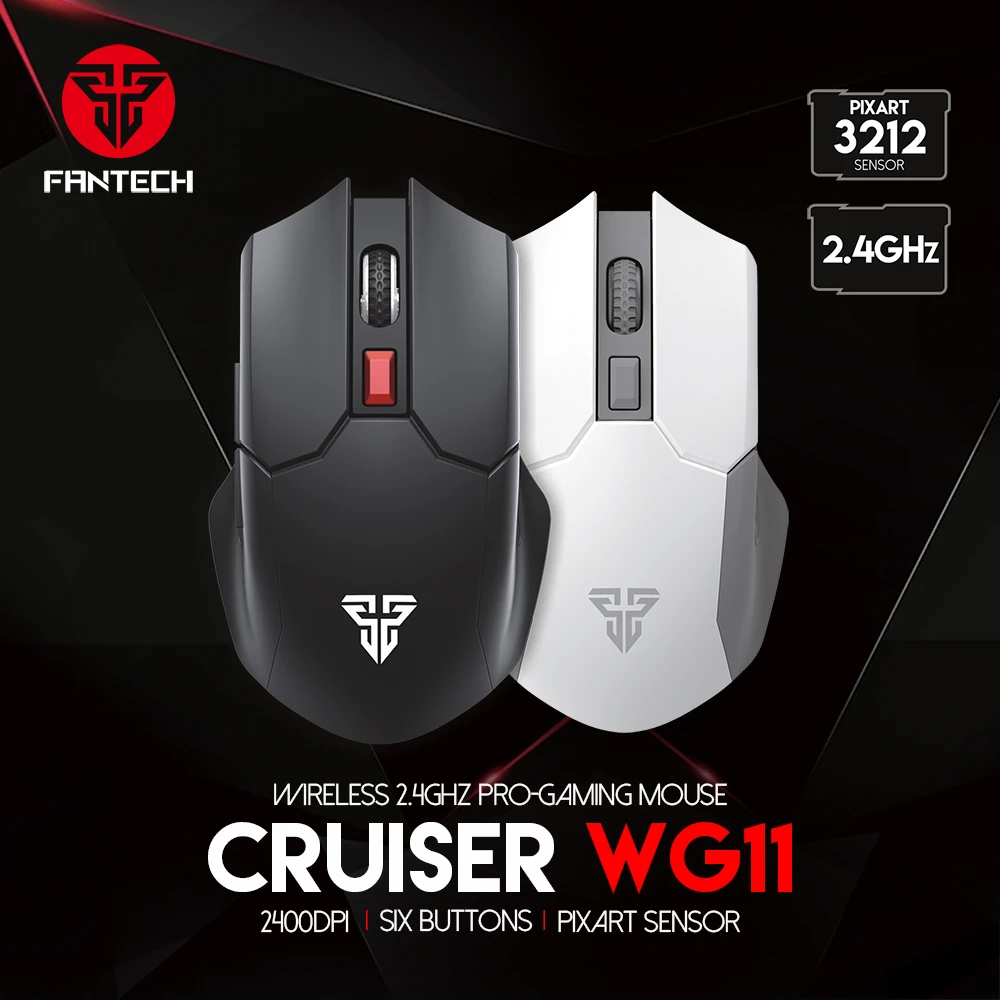 FANTECH WG11 2.4G Wireless Mouse 2400 DPI 6 Buttons Ergonomic Portable Mice For Laptop PC Computer Office Business 