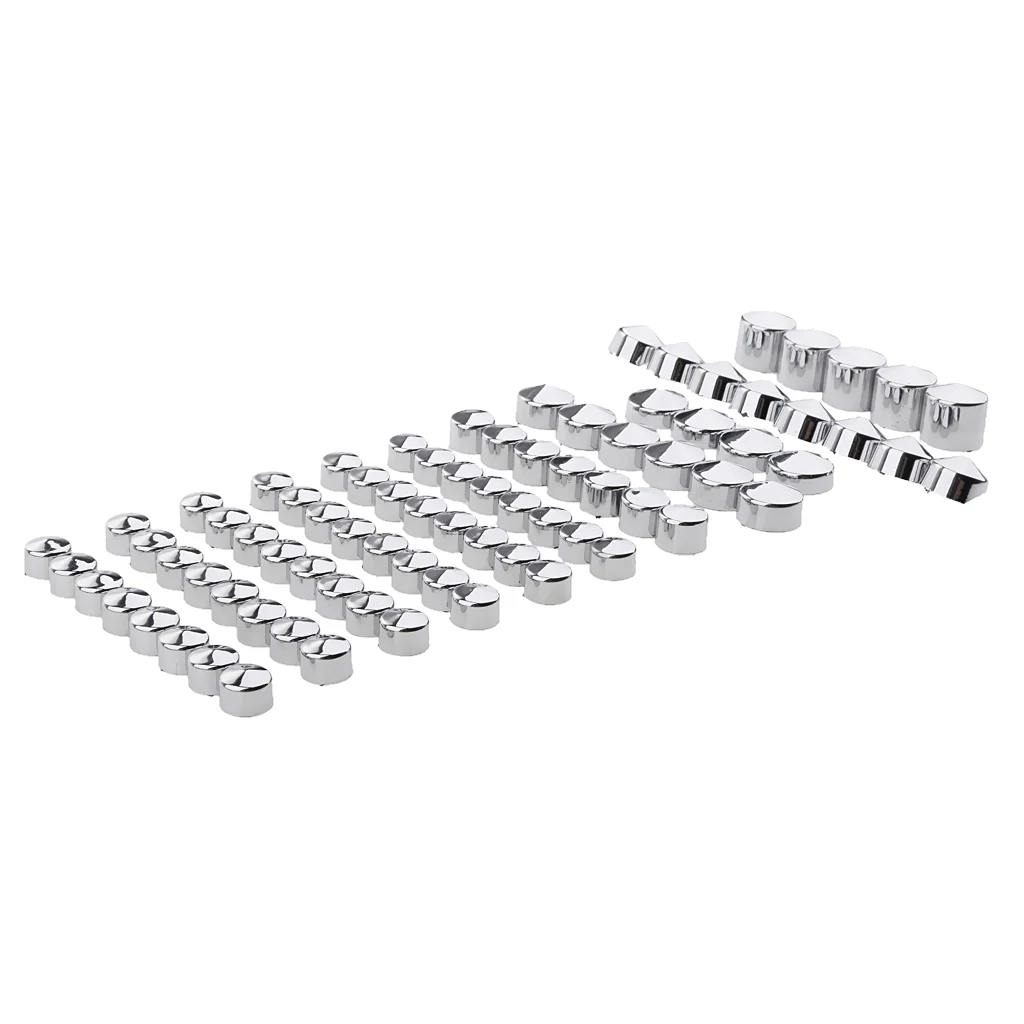 For 91-12   Glide Twin Cam Chrome ABS Bolt Cap Topper Cover 78 Pcs