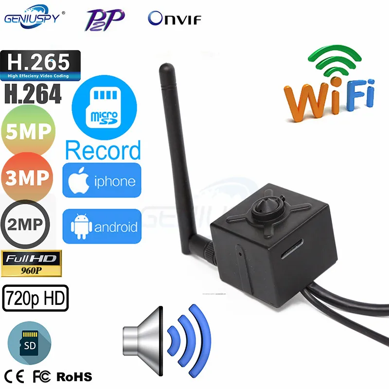 Geniuspy камера видеонаблюдения 5 МП 720P 960P 1080P аудио Wi Fi IP беспроводная домашняя