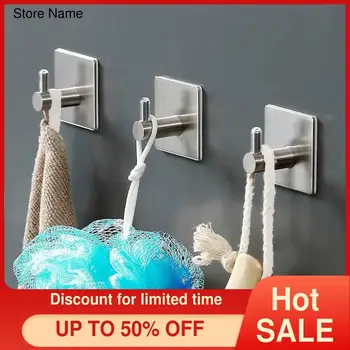 

Stainless Steel Strong Hook Self Adhesive Sticky Hanger Wall Towel Organize Kitchen Hooks Sundries Clothes Bathroom Mou P8U7