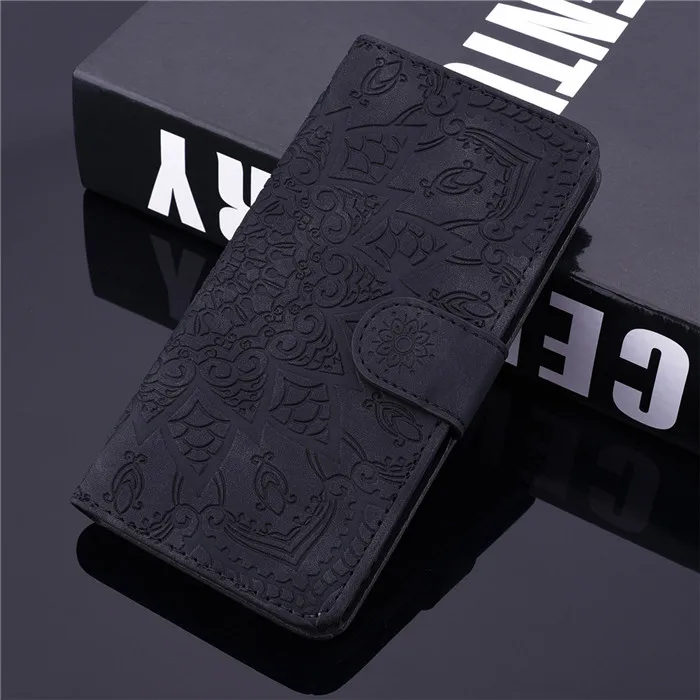 Кожаный флип-чехол для huawei Honor 9 10 P20 P30 Lite P Smart Y6 Pro Y7 Prime Honor 7A 8A слот для карт кошелек чехол для телефона - Цвет: Black