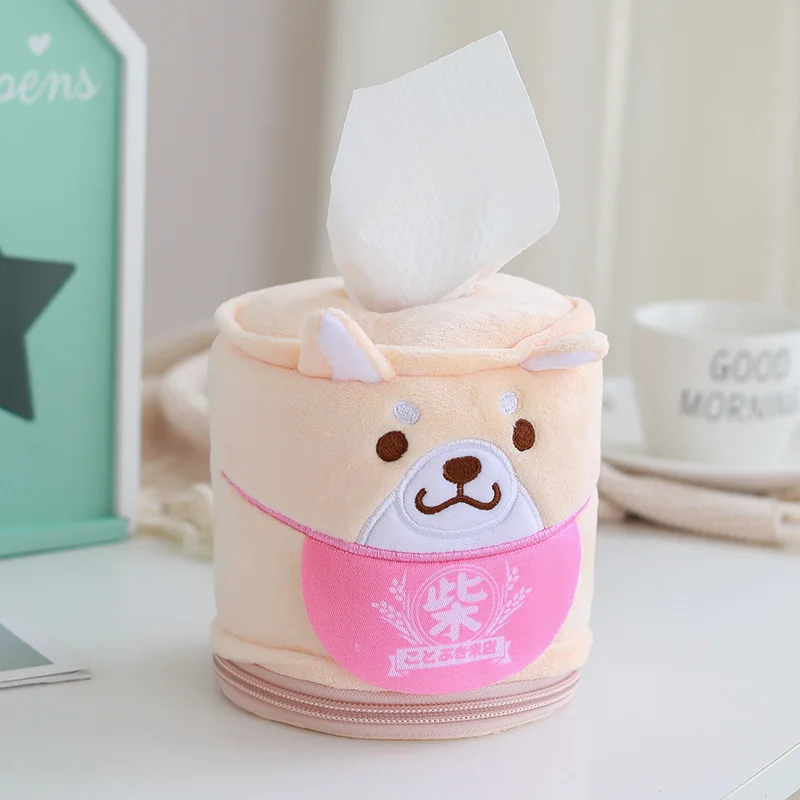 Мультфильм Шиба ину Плюшевые Куклы Kawaii мебель коробка для салфеток Рождественский подарок - Цвет: Nude
