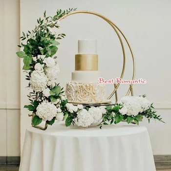 

10pcs /lot New metal gold color cake stand window display stand wedding main table round flower decoration dessert table