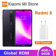 Xiaomi Redmi 8, 4 ГБ, 64 ГБ, Восьмиядерный процессор Snapdragon 439, двойная камера 12 Мп, мобильный телефон, 5000 мА/ч, большая батарея OTA