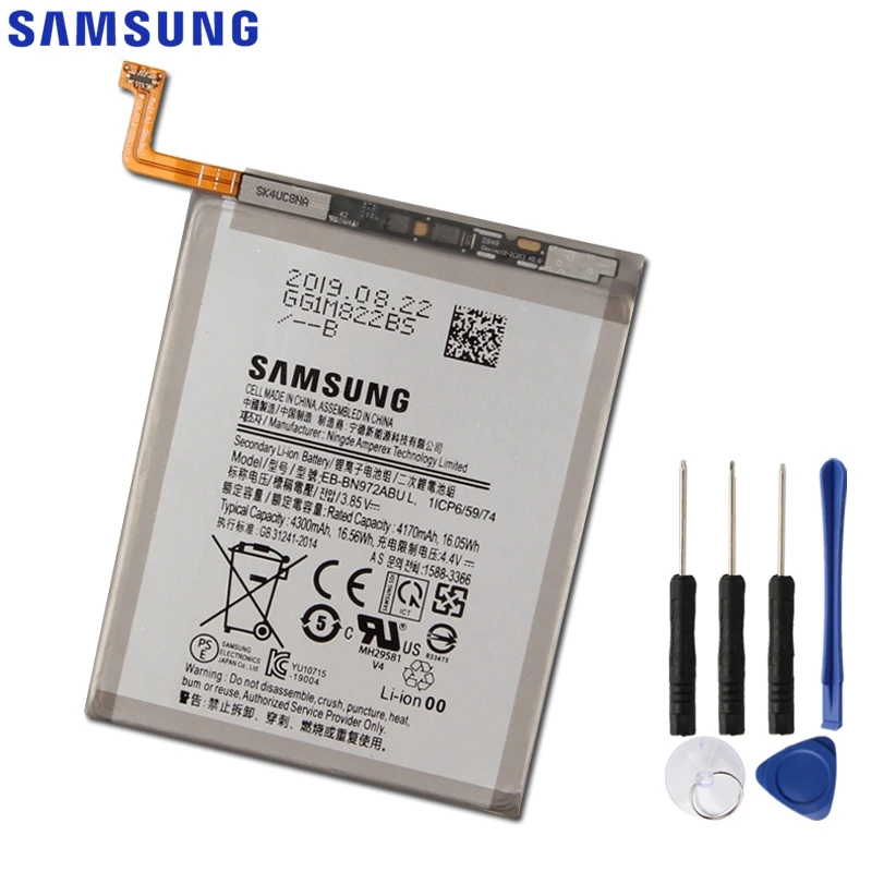 Оригинальная замена samsung планшет Батарея EB-BN972ABU для samsung Galaxy Note 10+ Note10Plus SM-N975F SM-N975F/DS 4300 мА-ч
