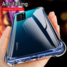 Caso macio transparente para huawei p40 pro p30 p20 luz huawe huawey hauwei p 20 30 40 lite e à prova de choque capa do telefone coque casos