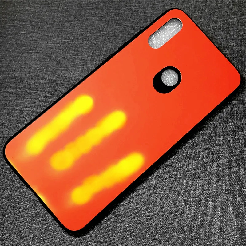 Cong плата самая последняя Термальность Сенсор чехол для телефона для Xiaomi 9 9se 8 6 Модная термическая силиконовая чехол для телефона для Redmi note7 7 note5 6 - Цвет: Red-yellow