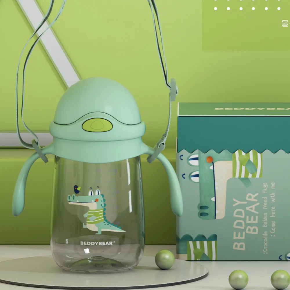 

2019 New Style Genuine Product BEDDYBEAR Children Sippy Cup Summer Plastic Baby Shatter-resistant Suction Nozzle-Back Water Cup