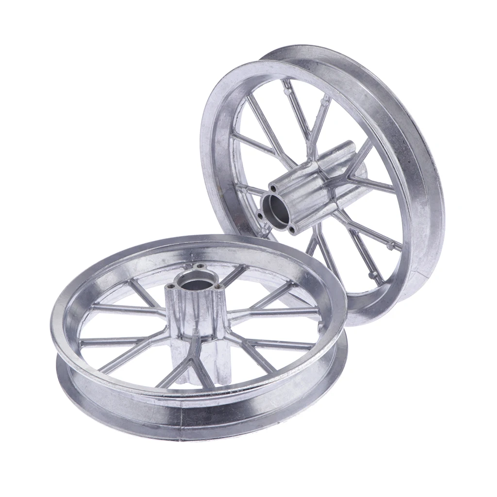 1 Pair Front Rear 12 1/2 x 2.75 Tire Wheel Rim Replacement for 49cc Mini Moto Pocket Dirt Bike, Silver