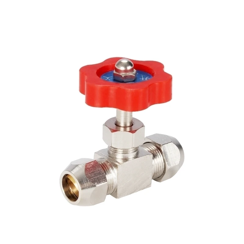 

Sleeve needle valve copper tube ball valve copper nickel plated air flow control valve throttle valve 6/8/10/12mm