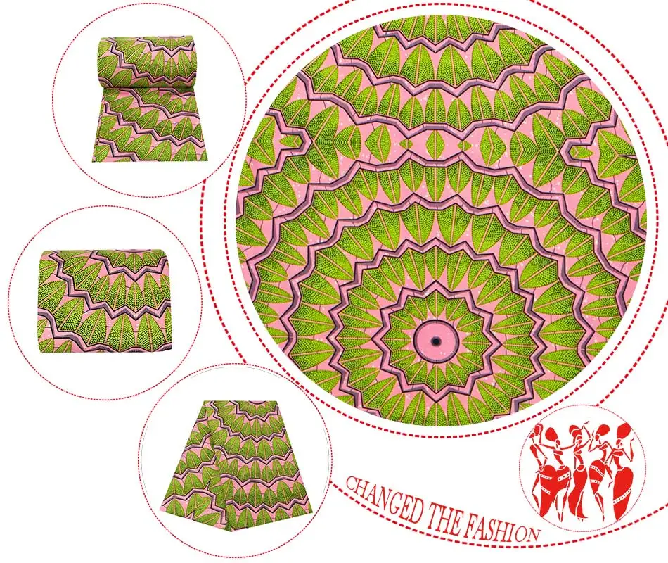 Free shipping Ankara African Wax Veritable Real Wax Dutch Fabric Polyester Sewing Dress Material 6yards/One Pieces FP6222