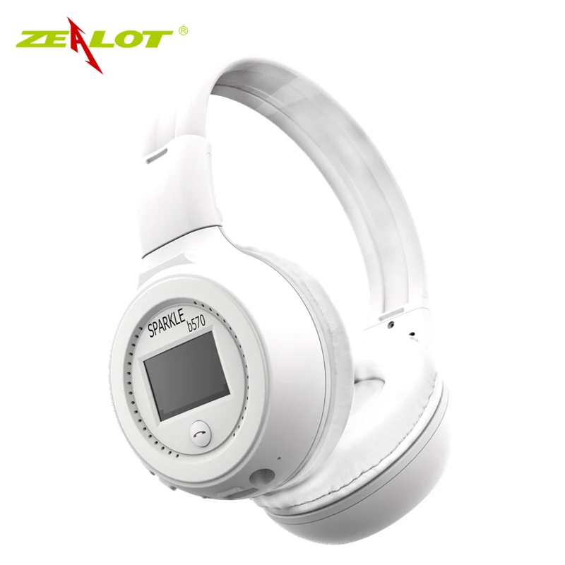 ZEALOT B570 мощный бас наушники складные HIFI стерео беспроводной ЖК дисплей экран