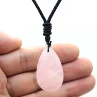 Natural Healing Crystal Quartz Stone Necklace Amethysts Lapis Lazuli Agates Tear Drop Tiger Stone Pendant Necklace Jewelry 2